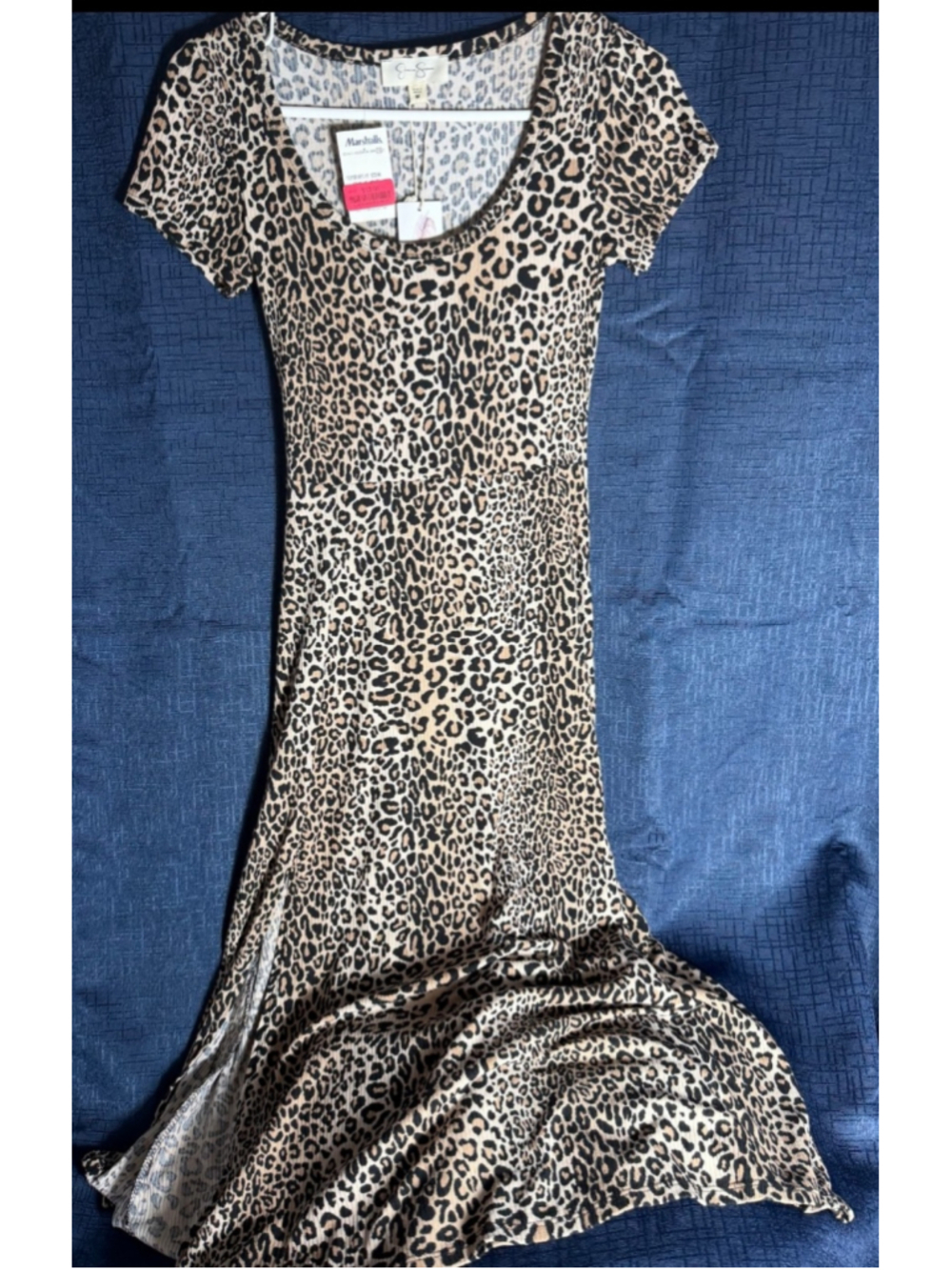 Women's Jessica Simpson Leopard Print Maxi Dress M Brown Black Animal bodycon